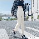 デニムパンツ ストレート ロング丈 ジーパン カジュアル ポケット シンプル 無地 ストリート 韓国ファッション レディース 新作 春 夏 秋 冬 ブラック 黒 ダークグレー 灰 アイボリー ライトブルー ブルー グレイッシュブルー 青 S M L XL JOCOSA 9106