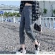 デニムパンツ ストレート ロング丈 ジーパン カジュアル ポケット シンプル 無地 ストリート 韓国ファッション レディース 新作 春 夏 秋 冬 ブラック 黒 ダークグレー 灰 アイボリー ライトブルー ブルー グレイッシュブルー 青 S M L XL JOCOSA 9106