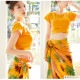 水着 3点セット セクシー 水着体型カバー タンキニ ビキニ 可愛い ママ水着 露出控えめ パッド付き ハイウエスト 半袖 スカート トップス パンツ パレオ 韓国ファッション 大人 かわいい デート レディース 春 イエロー ネイビー M L JOCOSA 9800
