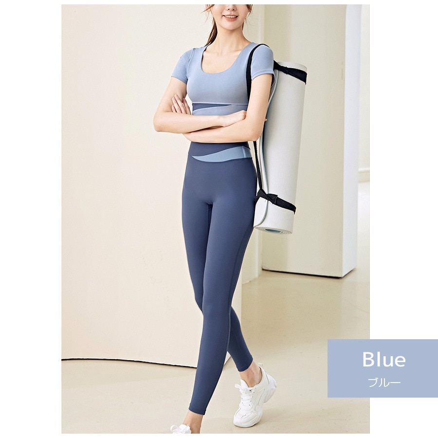 SUKARA トップスとレギンス３点セットSサイズ セットアップ スポーツウェア 2点セット トップス レギンス 韓国