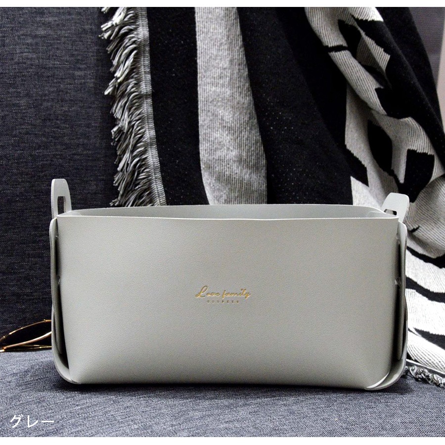 収納かご 小物入れ ボックス ケース 雑貨 インテリア おしゃれ かわいい メイクボックス コスメ収納 化粧品 リモコン 折りたたみ 取っ手 合皮 PUレザー 春夏秋冬 新作 大 マスタード キャメル グレー グリーン 緑 ブラック 黒 ピンク JOCOSA 9011 送料無料 即納