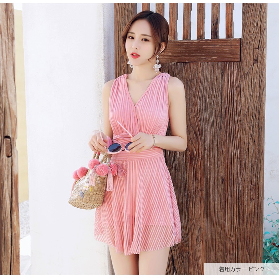 水着 ワンピース オールインワン シースルー ノースリーブ