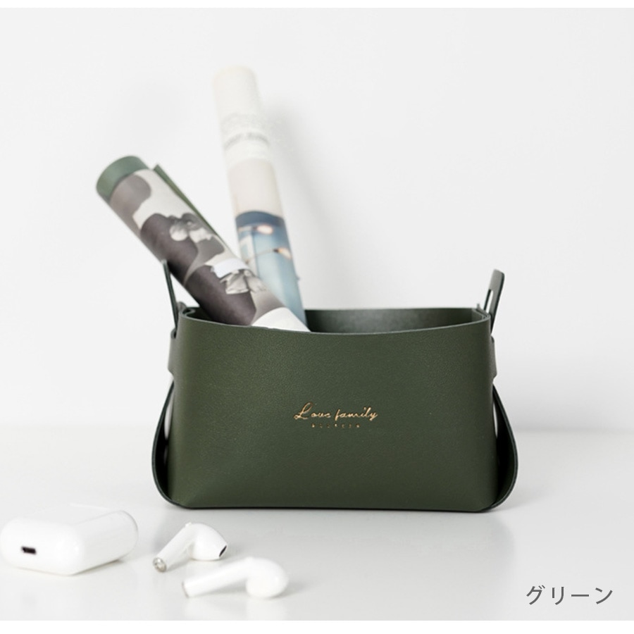 収納かご 小物入れ ボックス ケース 雑貨 インテリア おしゃれ かわいい メイクボックス コスメ収納 化粧品 アクセサリー 折りたたみ 取っ手 合皮 PUレザー 春夏秋冬 新作 中 マスタード キャメル グレー グリーン 緑 ブラック 黒 ピンク JOCOSA 9012 送料無料 即納