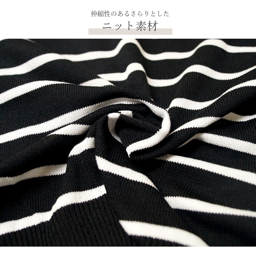 ニット バックボタン ショート丈 長袖 ボーダー 韓国ファッション 韓国 トップス 秋服 カジュアル 大人 プチプラ 春 秋 新作 ブラック 黒 ホワイト 白 ピンク ベージュ ネイビー 紺 ブラウン 茶 フリーサイズ JOCOSA 7043