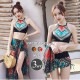 水着 体型カバー 韓国ファッション 夏 セクシー パレオ スカート キャミソール ショートパンツ ペイズリー柄 バッククロス 背中見せ パット付き カップ付き 大人 おしゃれ レディース 春 秋 新作 オレンジ レッド M L JOCOSA 9803