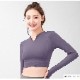 スポーツウェア トップス 長袖 指穴 ショート丈 キーネック フィットネス ヨガ レディース 無地 シンプル ライン 韓国ファッション 大人 かわいい おしゃれ シンプル ジム 春 夏 秋 ブラック ピンク グレー ブルー ネイビー パープル S M L JOCOSA 8757