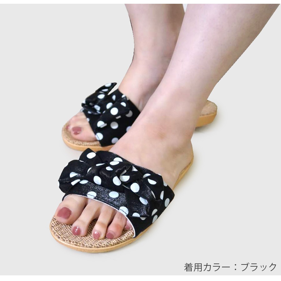 サンダル ルームシューズ スリッパ リボン 室内履き 麻 リネン ぺたんこ かわいい 歩きやすい 疲れにくい 涼しい おしゃれ レディース 春夏秋冬 新作 ベージュ ブラック ピンク グリーン S M L JOCOSA 9001 送料無料 即納