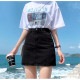 デニムスカート ハイウエスト 台形 ミニ ハイライズ デニム ミニ丈 ジーンズ ポケット カジュアル セクシー シンプル 無地 ストリート 韓国ファッション レディース 新作 春 夏 秋 ブラック ダークグレー ブルー ライトブルー アイボリー S M L XL JOCOSA 9104