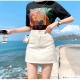デニムスカート ハイウエスト 台形 ミニ ハイライズ デニム ミニ丈 ジーンズ ポケット カジュアル セクシー シンプル 無地 ストリート 韓国ファッション レディース 新作 春 夏 秋 ブラック ダークグレー ブルー ライトブルー アイボリー S M L XL JOCOSA 9104