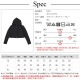 パーカー ショート丈 トップス フード ダブルジップ 無地 長袖 シンプル 春 秋 韓国ファッション レディース ブラック ホワイト グレー M L XL JOCOSA 9301