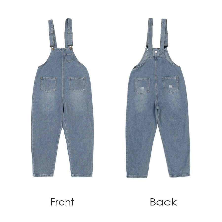 デニム オーバーオール サロペット ボトムス 韓国ファッション レディース 新作 春 夏 秋 ブルー S M L XL JOCOSA 9133