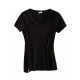 トップス レディース 半袖 春 夏 リブ Tシャツ カットソー スリット タイト 薄手 カジュアル ブラック ホワイト 黒 白 JOCOSA 8956 送料無料 即納