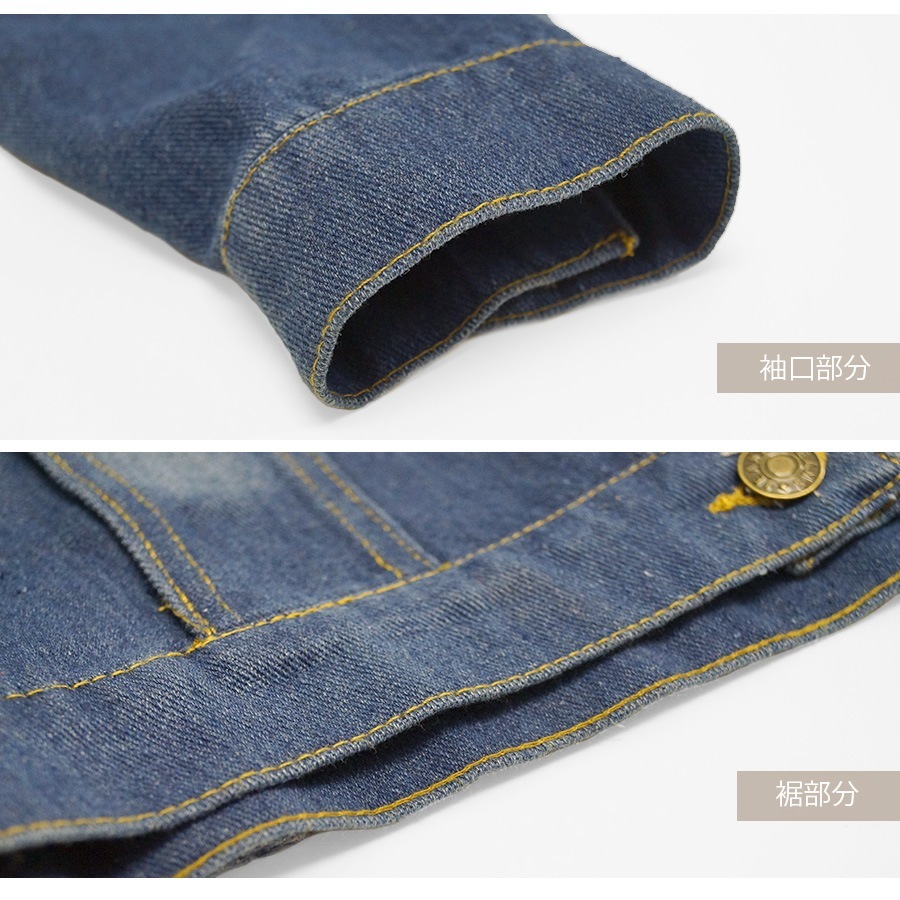 デニムジャケット ショート丈 アウター Gジャン フード付き 長袖 シンプル 春 秋 韓国ファッション レディース ブルー ネイビー S M L JOCOSA 9302