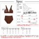 水着 ビキニ ハイウエスト 上下2点セット 体型カバー パッド付き セパレート 大人 シンプル おしゃれ レディース 夏 ブラック ブラウン M L XL JOCOSA 9819