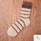 靴下 ソックス もこもこ ボーダー ロゴ 厚手 3足セット ランダム あったか レディース 春 秋 冬 アイボリー ブラウン グリーン 新作 フリーサイズ JOCOSA 9446