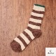 靴下 ソックス もこもこ ボーダー ロゴ 厚手 3足セット ランダム あったか レディース 春 秋 冬 アイボリー ブラウン グリーン 新作 フリーサイズ JOCOSA 9446