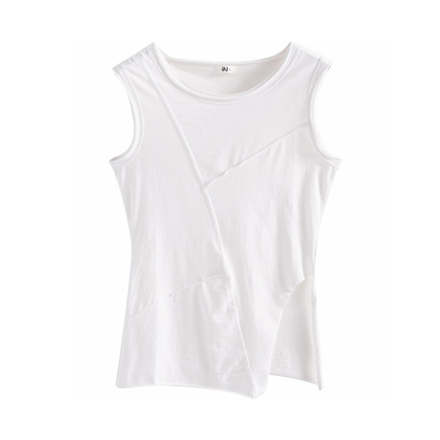 トップス レディース タンクトップ ノースリーブ スリット 切りっ