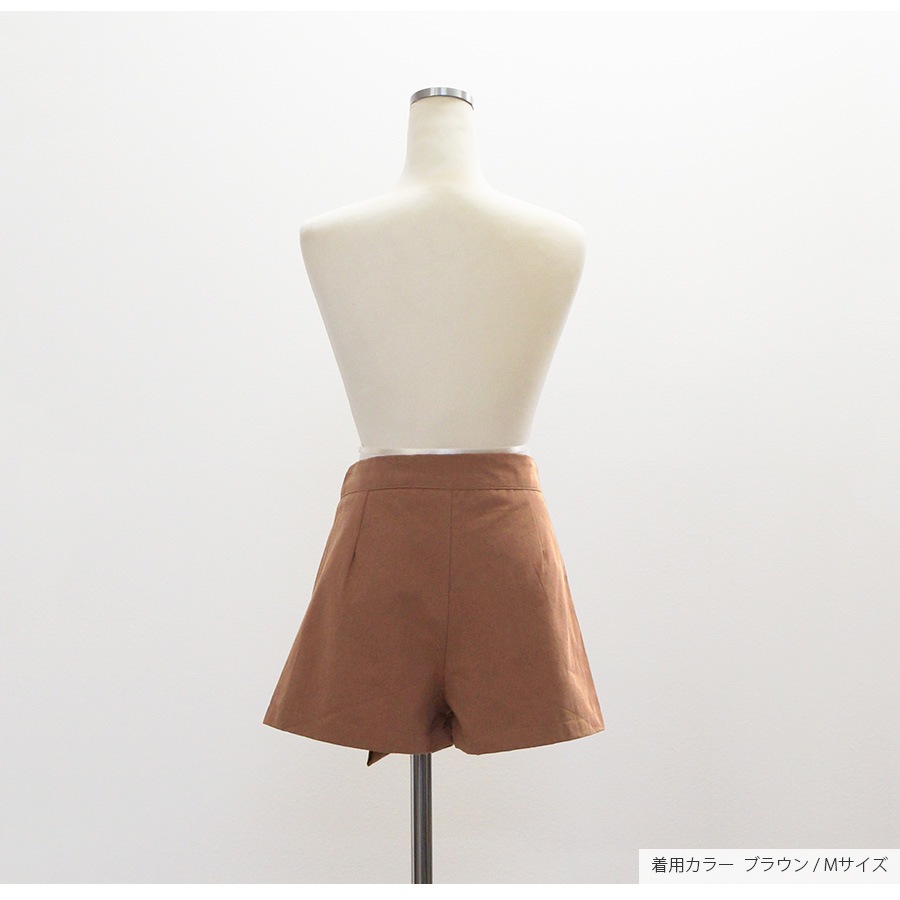 ショートパンツ キュロット ハイウエスト 無地 ミニ 春 夏 ベーシック 韓国ファッション 大人 レディース ブラック ホワイト ブラウン アイボリー S M L XL JOCOSA 9132