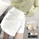 ショートパンツ キュロット ハイウエスト 無地 ミニ 春 夏 ベーシック 韓国ファッション 大人 レディース ブラック ホワイト ブラウン アイボリー S M L XL JOCOSA 9132