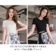 Ｔシャツ レディース 半袖 リボン フロントクロス へそ出し 2WAY ショート丈 春 夏 トップス 無地 綿 セクシー コットンカットソー 薄手 カジュアル ブラック ホワイト 黒 白 JOCOSA 8963 送料無料 即納
