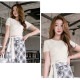 Ｔシャツ レディース 半袖 リボン フロントクロス へそ出し 2WAY ショート丈 春 夏 トップス 無地 綿 セクシー コットンカットソー 薄手 カジュアル ブラック ホワイト 黒 白 JOCOSA 8963 送料無料 即納