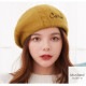 ベレー帽 レディース 帽子 ニット ふわふわ シンプル ロゴ 秋 冬 おしゃれ 可愛い 韓国 韓流 グレー ブラック 黒 アイボリーマスタード ピンク ブラウン 茶 ネイビー 紺 JOCOSA 8483 即納 送料無料