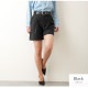 ショートパンツ タック ボトムス ボタン ポケット 韓国ファッション レディース 新作 春 夏 秋 ブラック グレー S M L JOCOSA 9134