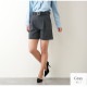 ショートパンツ タック ボトムス ボタン ポケット 韓国ファッション レディース 新作 春 夏 秋 ブラック グレー S M L JOCOSA 9134