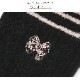 靴下 ソックス もこもこ ワンポイント 刺繍　リボン 厚手 3足セット ランダム あったか レディース 春 秋 冬 ブラック ホワイト 新作 フリーサイズ JOCOSA 9447