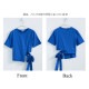 Ｔシャツ レディース 半袖 リボン アシンメトリー サイド開き 肌見せ 春 夏 トップス 無地 綿 セクシー コットン カットソー 薄手 カジュアル ブラック ホワイト ブルー黒 白 青 JOCOSA 8964 送料無料 即納