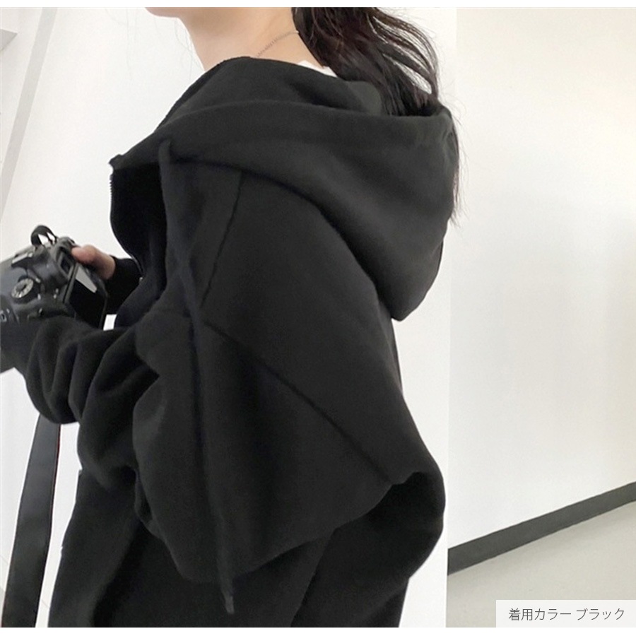 パーカー オーバーサイズ 裏起毛 フード トップス 長袖 韓国ファッション 秋 冬 大きいサイズ ストリート ギャル レディース 新作 ブラック 黒 グレー 灰 ブルー 青 S M L JOCOSA 8388