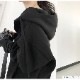 パーカー オーバーサイズ 裏起毛 フード トップス 長袖 韓国ファッション 秋 冬 大きいサイズ ストリート ギャル レディース 新作 ブラック 黒 グレー 灰 ブルー 青 S M L JOCOSA 8388