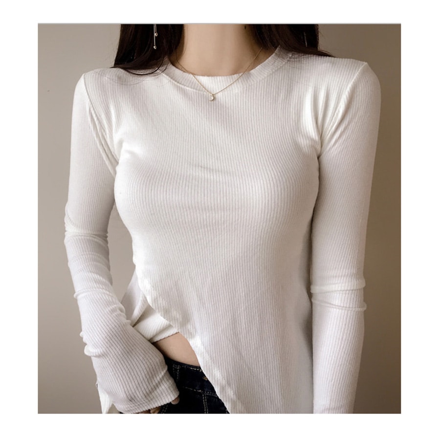 AD2023 リボンベルトカットソー トップス 長袖 白 パンク AD2023 リボンベルトカットソー トップス 長袖 白 パンク トップス