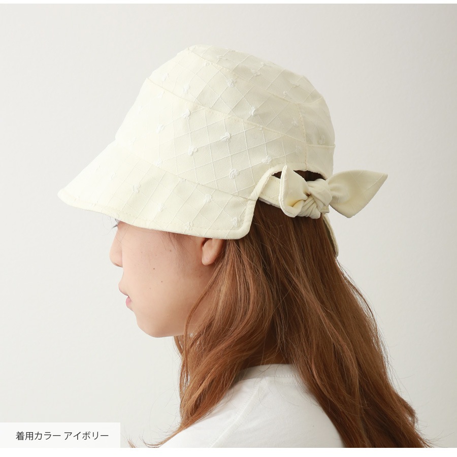 バックリボン バケットハット 帽子 UV対策 紫外線対策 2WAY 折りたたみ 韓国ファッション レディース 新作 春 夏 秋 ブラック アイボリー フリーサイズ JOCOSA 9429