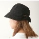 バックリボン バケットハット 帽子 UV対策 紫外線対策 2WAY 折りたたみ 韓国ファッション レディース 新作 春 夏 秋 ブラック アイボリー フリーサイズ JOCOSA 9429