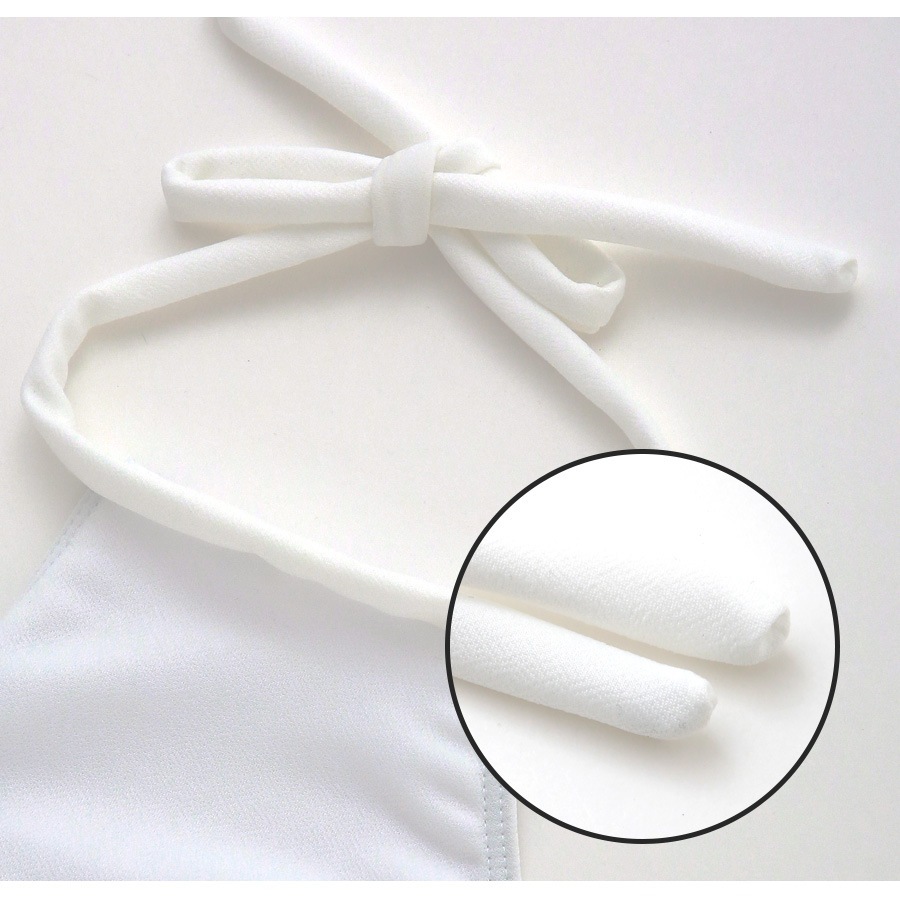 水着 上下2点セット 体型カバー ハイウエスト ホルダーネック パッド付き セパレート 大人 シンプル おしゃれ レディース 夏 ホワイト グレー M L XL JOCOSA 9823