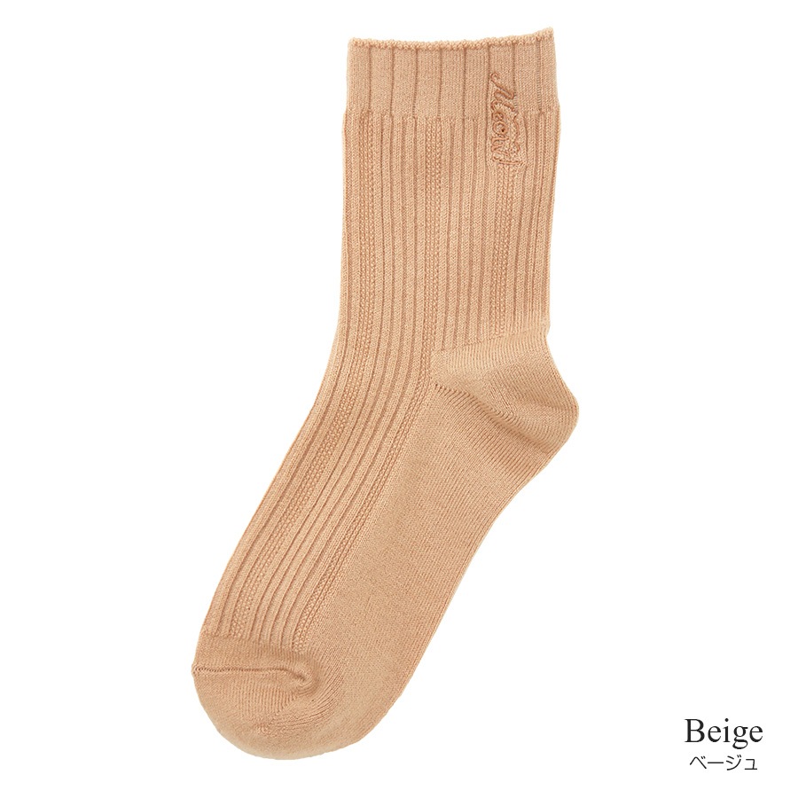 靴下 3足セット ウール混 ワンポイント 締め付けない ロゴ刺繍 シンプル クルー丈 あったか ランダム 無地 保湿 レディース新作 フリーサイズ JOCOSA 9449