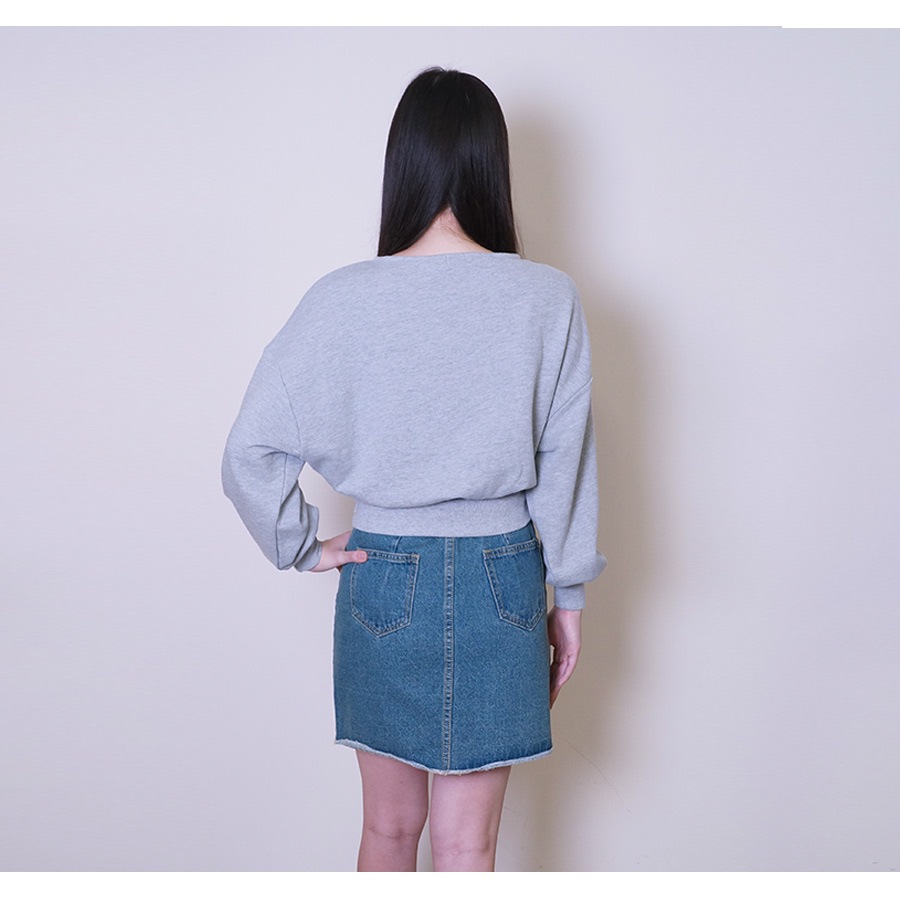 トレーナー スウェット レディース 長袖 リボン 春 秋 冬 トップス 無地 ゆったり ドロップショルダー 大きめ オーバーサイズ ボリューム袖 ミニ丈 大人可愛い 韓流 韓国 カジュアル グレー ブラック ホワイト 黒 白 JOCOSA 8967 送料無料 即納