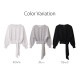 トレーナー スウェット レディース 長袖 リボン 春 秋 冬 トップス 無地 ゆったり ドロップショルダー 大きめ オーバーサイズ ボリューム袖 ミニ丈 大人可愛い 韓流 韓国 カジュアル グレー ブラック ホワイト 黒 白 JOCOSA 8967 送料無料 即納
