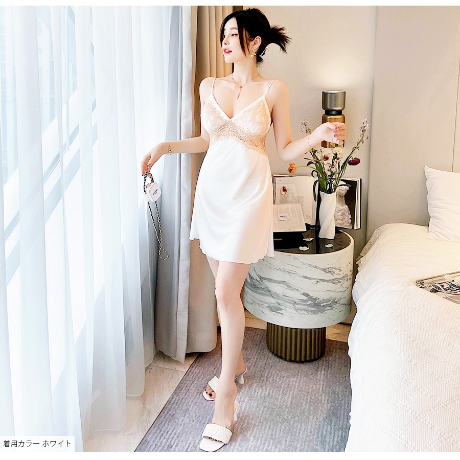 セクシーランジェリー ベビードール ネグリジェ レース キャミソールワンピース 下着 パッド カップ付き ルームウェア セクシー 夏 パジャマ キャミソール 春 韓国ファッション 大人 透け 部屋着 秋 冬 レディース ブラック ホワイト レッド グリーン M L JOCOSA 9206