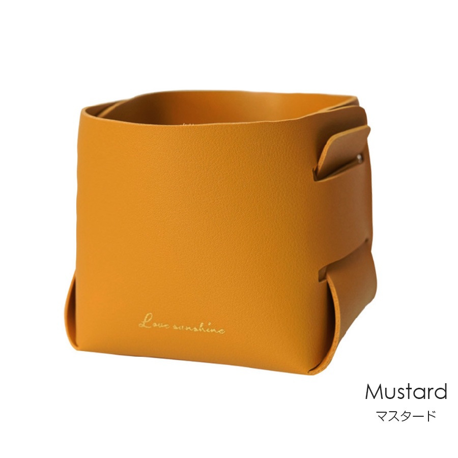 収納かご 小物入れ ボックス ケース 雑貨 インテリア おしゃれ かわいい メイクボックス コスメ収納 化粧品 アクセサリー 折りたたみ 合皮 ＰＵレザー 春 夏 秋 冬 新作 小 マスタード キャメル グレー グリーン 緑 ブラック 黒 ピンク ワインレッド JOCOSA 9013