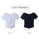 フリルギャザー半袖Ｔシャツ レディース 春夏秋冬 新作 トップス カットソー 無地 薄手 おしゃれ 可愛い 上品 オフィス 参観日 韓国風 韓流 ブラック 黒 ホワイト 白 SML JOCOSA 8970 送料無料 即納