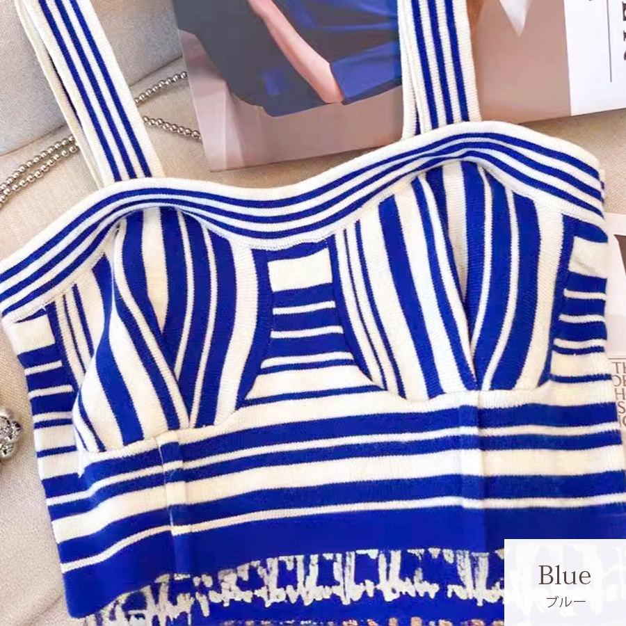 ニット タンクトップ トップス ミディ丈 ノースリーブ リブニット レディース 春服 夏服 JOCOSA 7249