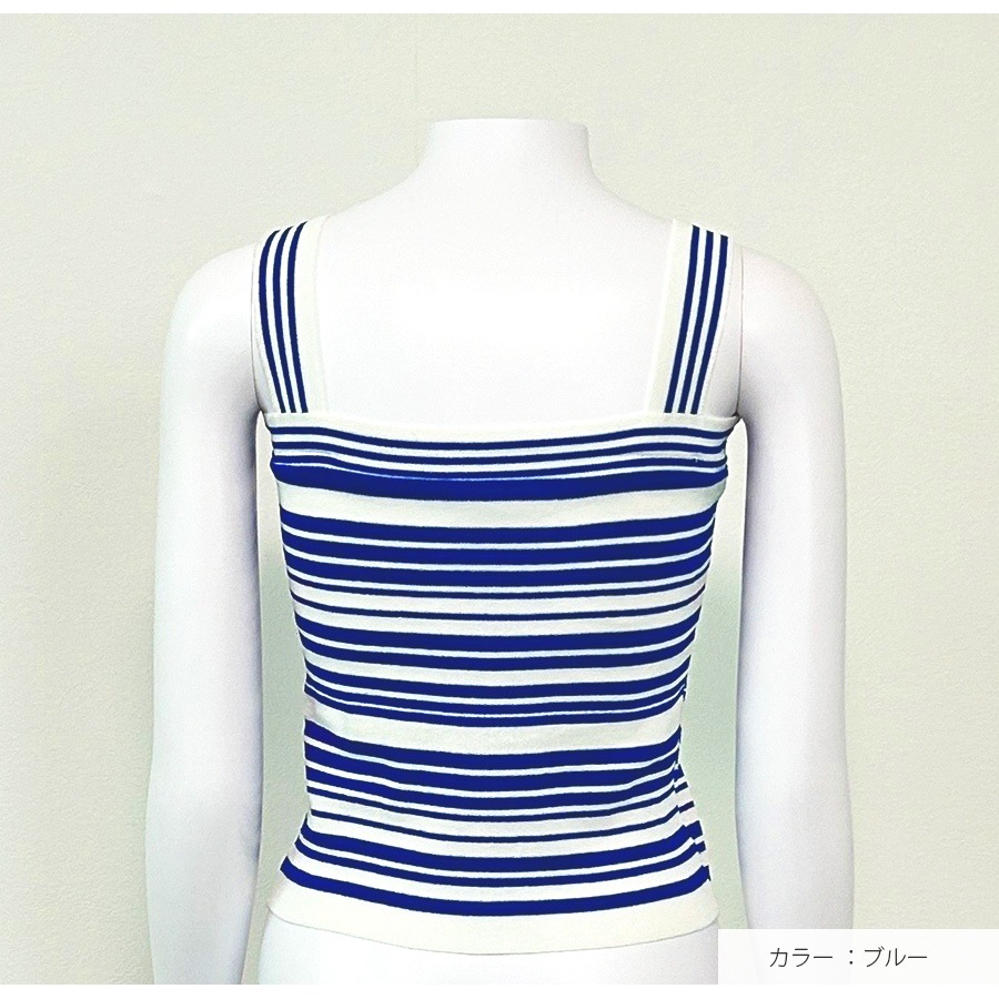ニット タンクトップ トップス ミディ丈 ノースリーブ リブニット レディース 春服 夏服 JOCOSA 7249