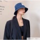 バケットハット デニム 帽子 レディース タグ 折りたたみ アジャスター付き シンプル ストリート カジュアル 春 夏 秋 冬 新作  おしゃれ 可愛い 韓国 韓国ファッション ブルー 青 ライトブルー 水色 ブラック 黒 フリーサイズ JOCOSA 8455