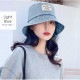 バケットハット デニム 帽子 レディース タグ 折りたたみ アジャスター付き シンプル ストリート カジュアル 春 夏 秋 冬 新作  おしゃれ 可愛い 韓国 韓国ファッション ブルー 青 ライトブルー 水色 ブラック 黒 フリーサイズ JOCOSA 8455
