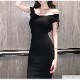 ワンピース ニット オフショルダー タイト ロング丈 半袖 春服 夏服 JOCOSA 5002