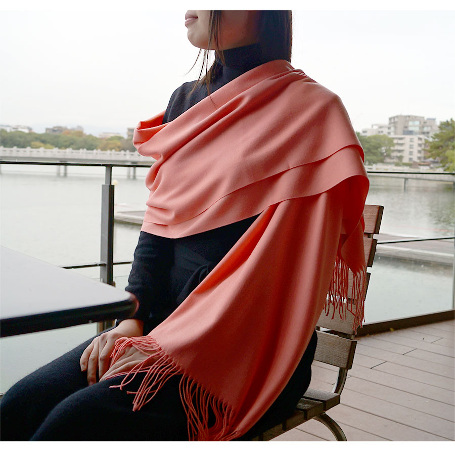 ストール レディース 大判 カシミアタッチ マフラー 無地 春 夏 秋 冬 ショール 羽織 ひざ掛け ブランケット 防寒 薄手 イエロー 黄色 サーモンピンク レッド 赤 コバルトブルー グレージュ グレー ブルー 青 ダークグレー カーキ ブラック 黒JOCOSA 8481 送料無料 即納