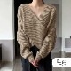 ニット トップス クロス 長袖 トップス セーター レイヤード風 秋 春 Vネック 無地 ショート丈 オフィスカジュアル セクシー シンプル 無地 韓国ファッション 大人 レディース ブラック オフホワイト グレー ベージュ ブラウン アイボリー フリーサイズ JOCOSA 7157