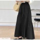 ギャザー切り替え ロングスカート ボトムス ロング丈 レディース 春 夏 秋 新作 ブラック ホワイト グレージュ カーキ M L JOCOSA 9137